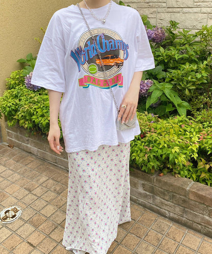 ＜SL2232723＞　小花柄フレアロングスカート