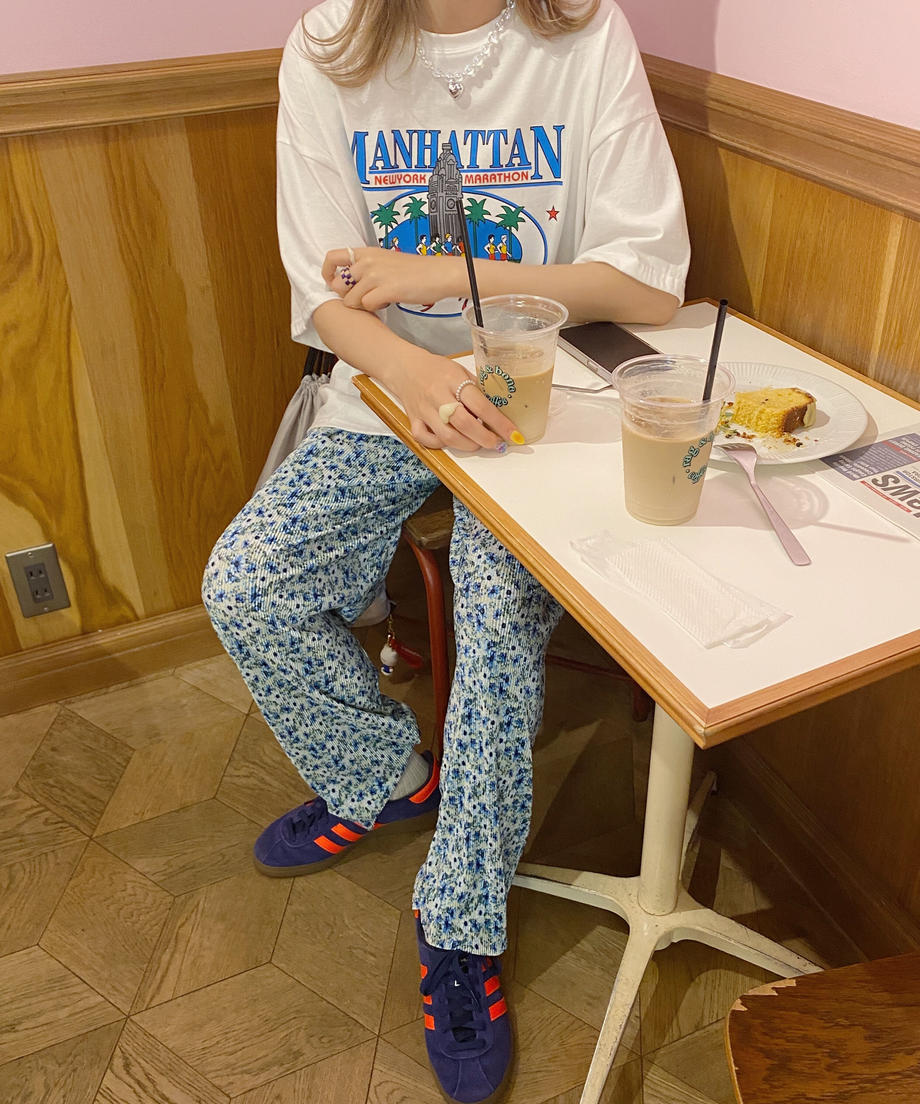 ＜SL2232729＞　フラワープリーツワイドパンツ