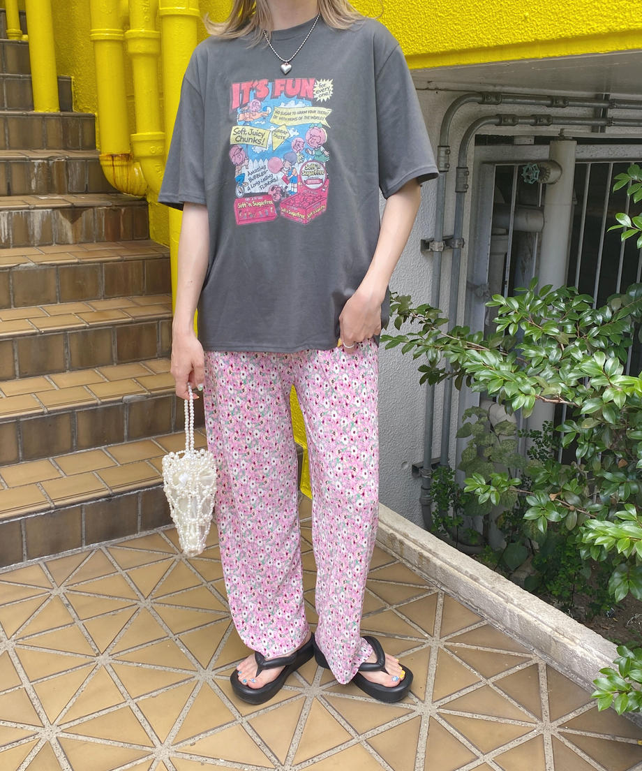 ＜SL2232729＞　フラワープリーツワイドパンツ