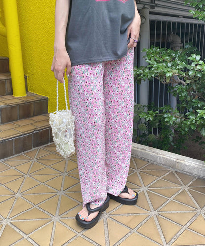 ＜SL2232729＞　フラワープリーツワイドパンツ