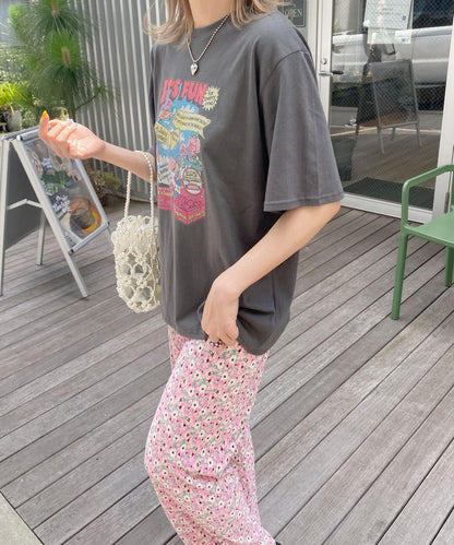 ＜SL2232729＞　フラワープリーツワイドパンツ
