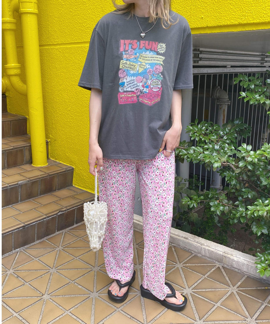 ＜SL2232729＞　フラワープリーツワイドパンツ