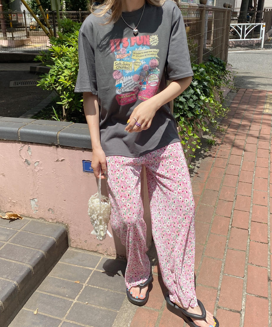 ＜SL2232729＞　フラワープリーツワイドパンツ