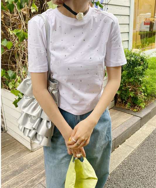 ♥＜SL2233604＞　ビジューTシャツ